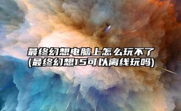 最终幻想电脑上怎么玩不了(最终幻想15可以离线玩吗)