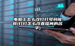 电脑上怎么改钉钉号码昵称(钉钉怎么改直播间的名字)