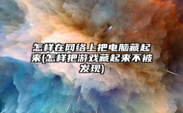 怎样在网络上把电脑藏起来(怎样把游戏藏起来不被发现)