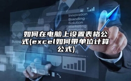 如何在电脑上设置表格公式(excel如何带单位计算公式)