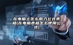 在电脑上怎么载入公式表格(在电脑表格怎么使用公式)