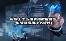 电脑上怎么给表格截屏截图(电脑截屏用什么软件)