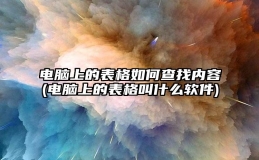 电脑上的表格如何查找内容(电脑上的表格叫什么软件)