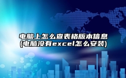 电脑上怎么查表格版本信息(电脑没有excel怎么安装)