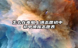 怎么在电脑上填志愿初中 初中填报志愿表