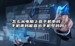 怎么从电脑上查手机串码 手机串码能查出手机号码吗