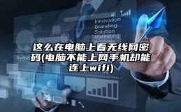 这么在电脑上看无线网密码(电脑不能上网手机却能连上wifi)