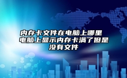 内存卡文件在电脑上哪里 电脑上显示内存卡满了但是没有文件