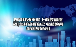 如何找出电脑上的数据密码(怎样查看自己电脑的网络连接密码)