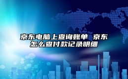 京东电脑上查询账单 京东怎么查付款记录明细